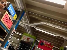 Peeping under a store clerk's skirt
