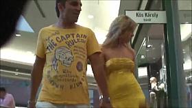 Blonde miniskirt fabulous upskirt!