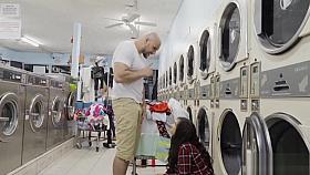 Teen at Laundromat
