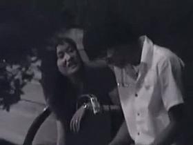 Petite asian brunette fucks on a hidden street cam