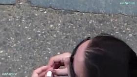 Looking to the neckline of the black-haired girl