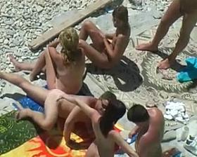 Nude Beach - Three Couples