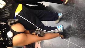 Milf wearing a thong in the street