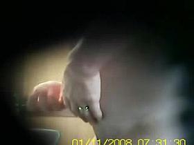 I spied my pregnant mom in bathroom. Hidden cam