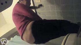 Desperate neighbor goes to bathroom to relieve herself