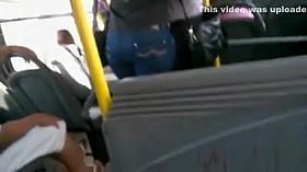 Beautiful big booty in jeans on the bus