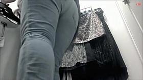 Candid ass in jeans and in panty in the dressing room