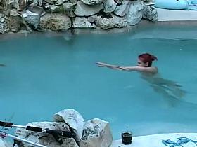 Voyeuring my dear neighbors in their pool