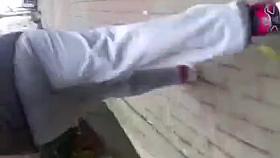 Walking cumshots on girl