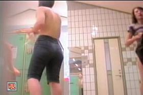 Changing room Asians teasing with sexy ass performance