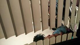 Ebony goddess dries off her body after taking a shower