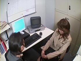 Sweet Japanese face fucked in voyeur office fuck video