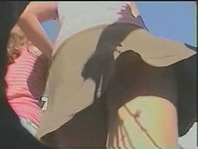 Girl flaunting her almost bare ass in public caught with spy cam