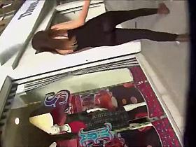 Tights hold her ass like a glove would