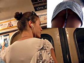 Up petticoat in public transport