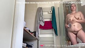 Spycam: My Stepmother In The Bathroom, Sniffing Her Panties And Masturbating