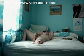 Creative girl uses the racket as a dildo