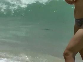 Accidental nudity on the beach