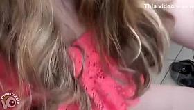 Toy banging cutie on the deck of our apartment