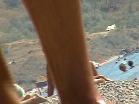 Amazing hotties bathing in sun at the beach