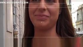 Wicked busty teen brunette Cathy cums again and again