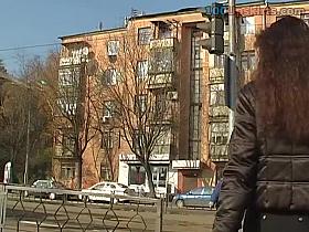 Constricted wazoo jeans of spicy brunette hair