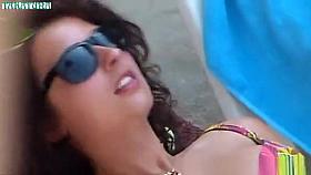 Girl in nice colorful bikini