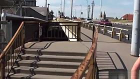 Romanian strung up for big tits outdoor