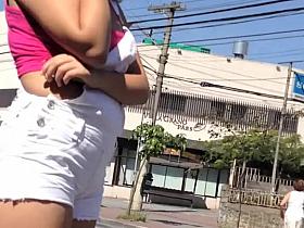 Trashy woman got a big cameltoe