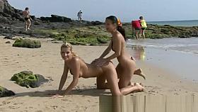 Beauty Russian Bouquet Teens Performing At Beach