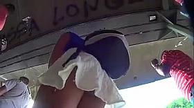 Hottie in a tiny skirt gets some unwanted attention