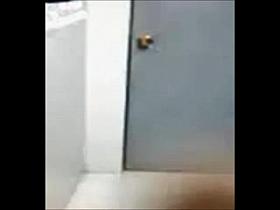 Guy with a spy cam is filming a hot bitch pee