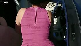 Public Road Fuck in Lambo with Russian Brunette Hot Sexwife Footsie Cumshot 1080p