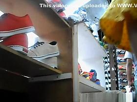 Asian yellow dress upskirted