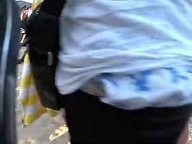 Confused girl's ass just got grabbed