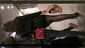 Leggy Asian Cum Extractor in Black Pantyhose