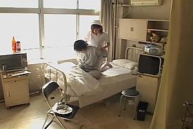 Naughty nurse moans while crammed in her nice hairy beaver