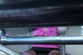 Enticing upskirt voyeured