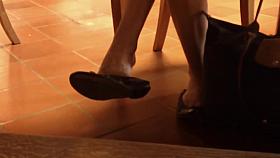 Candid Incredibly Sexy Feet Shoeplay Dangling at Library