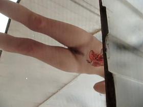 Pantieless bottom of changing room girl spied on cam