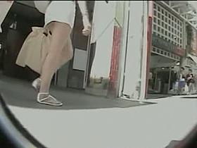 Amazing upskirt view of a juicy, round bum