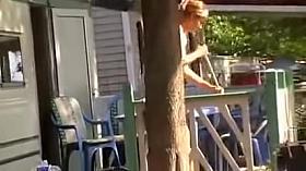 Upskirt no pants from the amateur housewife