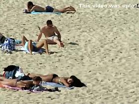 Three amazing bubble butts on beach