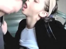 Cute cocksucking girlfriend gets a facial cumshot