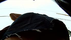 Hot up skirt video of a woman's ass without knickers