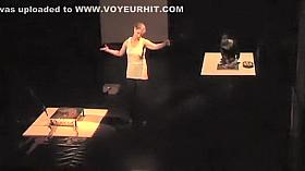 Two mature actresses get naked during a theater play