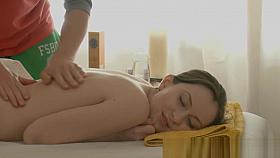 Massage babe fingered and toyed in pussy