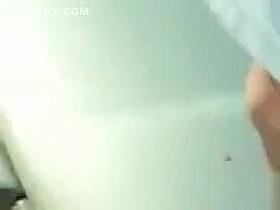 Skinny girl undresses and flaunts her flexible body in public