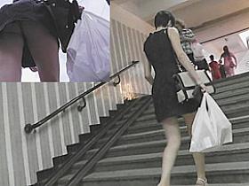 Fantastic upskirt on the stairs