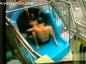 Two swimmers having some sexy time